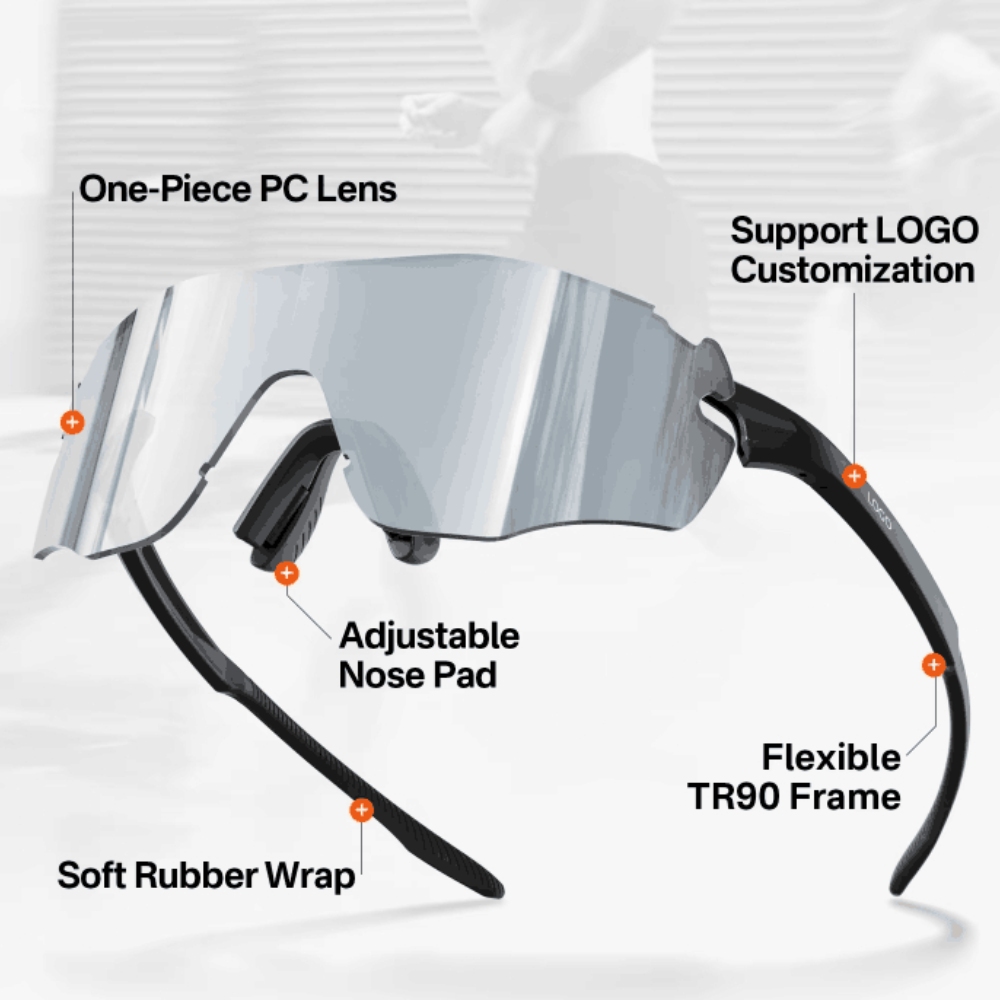 无框镜架 UV400 跑步骑行运动太阳镜 轻便山地自行车眼镜